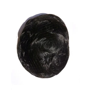 mens curly hair system human replacement hair pieces vloop mens toupee in lace with black hair