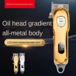 Metal Body Electric Clippers LCD Digital Display Men's Hair Clippers Hair Salon Strong Power Electric Clippers