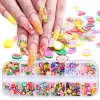Mixed Styles 3D Colorful Tiny Slices Sticker Polymer Clay DIY Designs Slice Nail Art Decors Women Tips Fruit Slice Nail Art