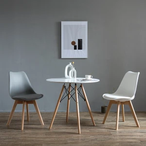 Modern dining room furniture Designer Side Chair Cafe Plastic Dining Wood Legs Tulip Chair