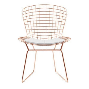 Modern Dining Room Wire Rose Gold Metal Chair