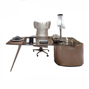 Modern executive marble top veneer office desk