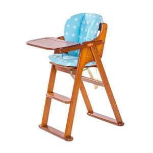 Modern portable wooden folding baby dining high chair 503 J