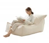 Modern skin friendly white pure cotton large bean bag chair sofa lounge cover for indoor used