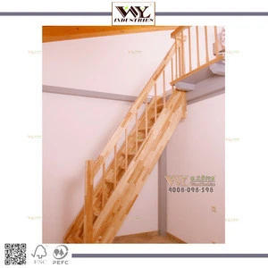 modern style indoor curved beech wood stairs