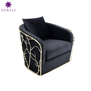 Modern Velvet Sofa Upholstery Fabric Leisure Chair for Hotel Restaurant Living Room Furniture Chair
