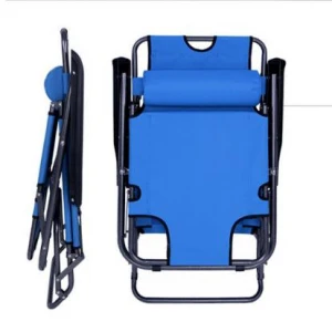 Multi use outdoor folding camping chair steel pipes leisure folding beach chair with handle reclining beach chair
