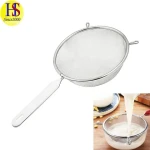 Multifunctional Kitchen Manual Stainless Steel Fine Mesh Strainer 3PCS Flour Sieve with Handle