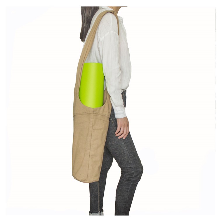 Multifunctional Large Capacity Canvas Yoga Tote Carry Mat Bag with Pockets