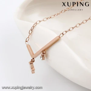 necklace-00226-direct wholesale costume jewelry china rose gold steller simple designs necklace
