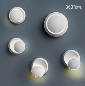 New 360 degree rotation adjustable bedside creative round  LED Wall Lamp