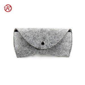 New Arrival Eyewear Carrying Sunglasses Case Bag Felt Sunglasses Case With Button