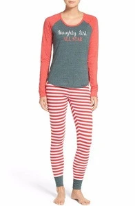 New arrival soft fitted pattern printed womens long johns