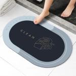 New Arrival Suede Surface Bath Mat Water Absorbent Bathtub diatomite mat with rubber backing