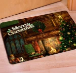 New Desgin Fancy Merry Christmas printed polyester floor door mat for Fesvital Decorative Living room mat Christmas accessories