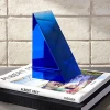 New Design Office Table Decoration Clear Transparent Deep Blue Top Grade Acrylic Bookends