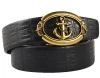 new design ship hook automatic buckle belt fake leather ratchet belt automatic buckle anchor buckle men belt
