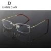 New fashion optical eyeglasses rimless, clear lens titanium frame eyewear