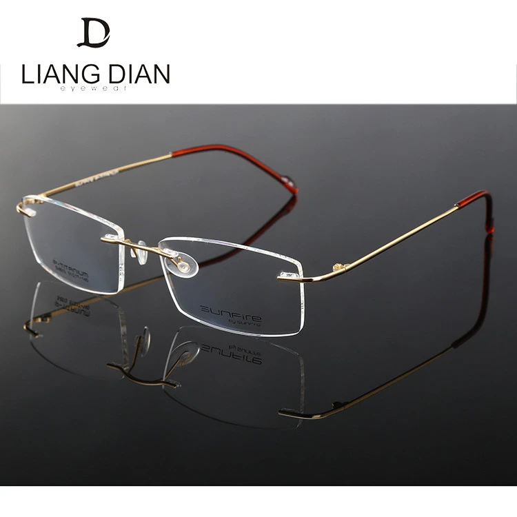 New fashion optical eyeglasses rimless, clear lens titanium frame eyewear