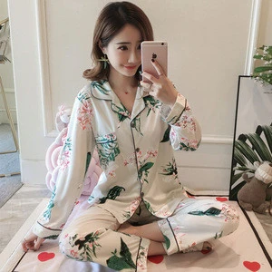 New Long Sleeved Sleepwear Korean Trend Loose Thin Woman Pajamas