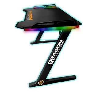 new model OEM logo own customize design RGB colors gaming computer desk with USB hub