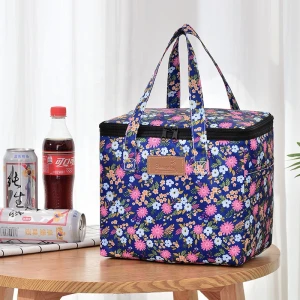 New print outdoor picnic ice bag portable heat preservation lunch box instant bag picnic cooler bag