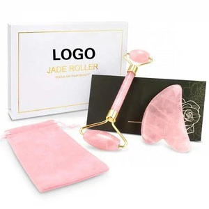 New Product High Quality Body Massage Anti Aging Natural Pink Rose Quartz Facial Jade Roller for Face