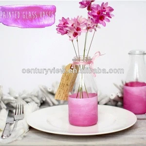 New Product Pink Color Glass Bottle Vase