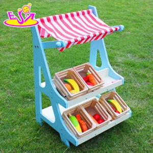 New products pretend play toy fruits and vegetables wooden play shop for kids W10A053