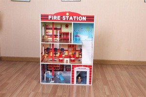 NEW! Wooden Fire Station Doll house for Boys Wooden Toys DH618