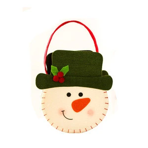 New Year Holiday Christmas Decorations Lovely Treat Felt Basket Bag