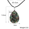New Zealand colorful abalone shell square and water drop pendant necklace for women
