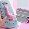 New zipper school boys pencil bags pink blue 3d unicorn cute school kids pencil case for kids
