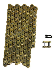 Non O-Ring Drive Chain Gold Color 520 x120 ATV Motorcycle 520 Pitch 120 Links