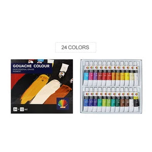 Non-toxic professional-grade  Gouache color paint set 12ml*24colors