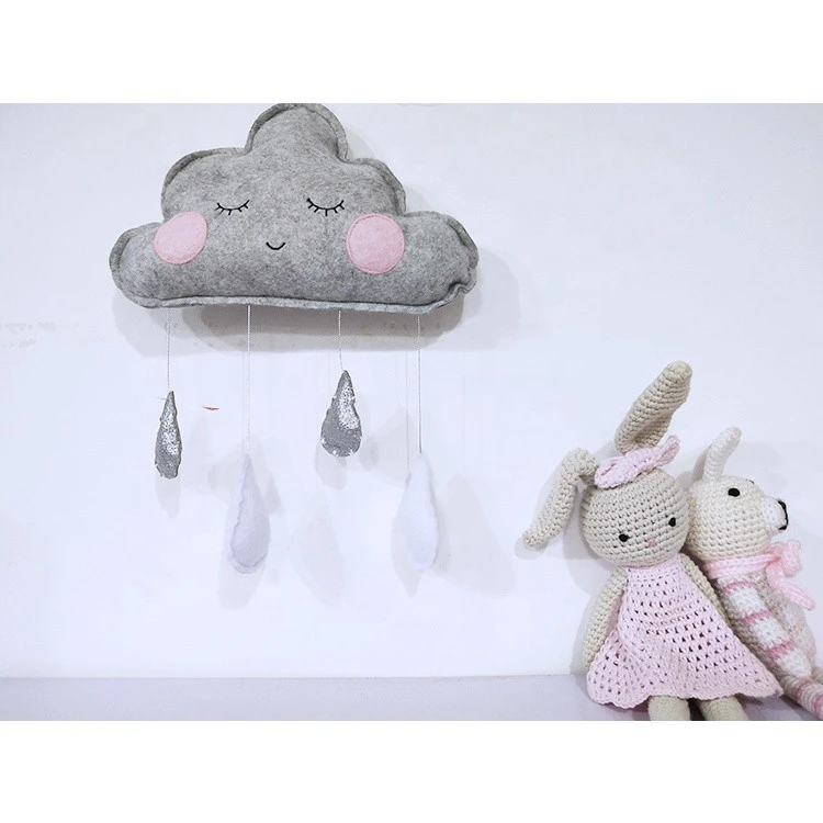 Nordic style ins cloud felt wall hanging children baby shower accesory home nursery decoration