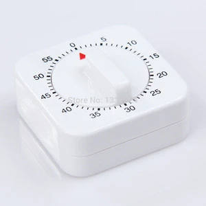 Novelty Kitchen Timer White Square 60-Minute Mechanical Digital Timer Counting for Kitchen
