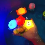 OEM Custom Vinyl Animal Shaped Fishing and Water Play Toys inductive luminescence baby shower toys bath tub toy