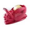 OEM printing LOGO cheep medical red solid color top cutter puller built in round plastic desk cute heart shape tape dispenser