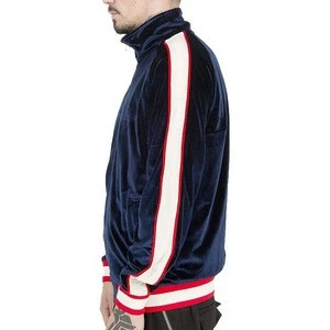 Oem Service Sportswear Velvet Mens Custom Track Jacket In Plus Size Jackets