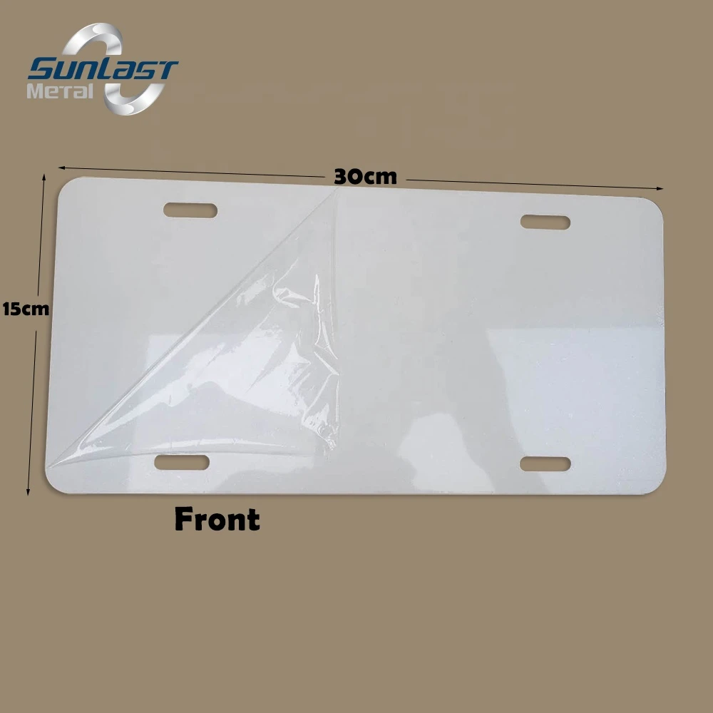 OEM Sublimation Aluminum Reflective Blank License Plate Painted With White