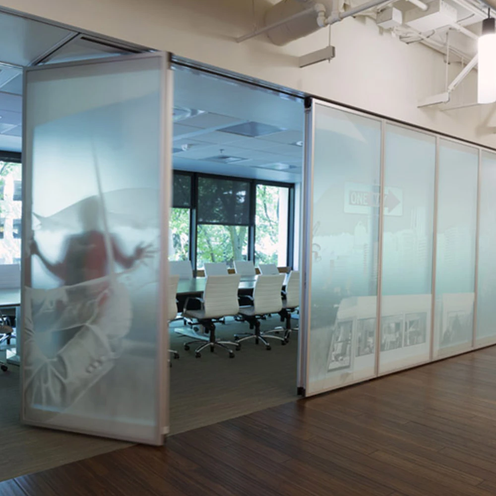 offic glass partition wall Movable folding partition Sound insulation glass partition door system
