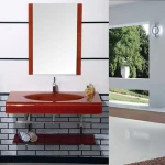 one piece glass bathroom sink