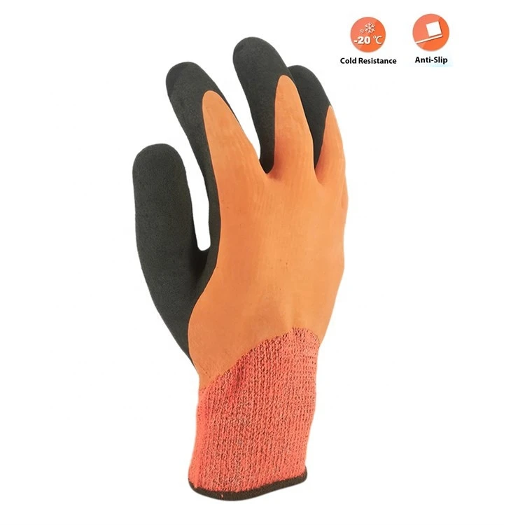 orange cheap free double grip cut resistant industrial kitchen household winter work elastic rubber latex coated gloves
