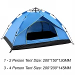 Outdoor camping tent 2-4 person automatic tent spring type quick opening rainproof sunscreen camping tent