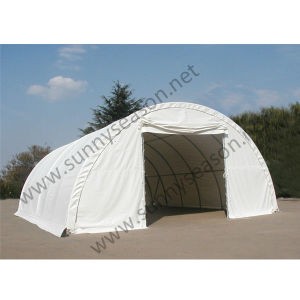 Outdoor dome roof prefab PVC cover steel structure heavy duty large plastic storage sheds warehouse building