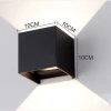 outdoor ip65 dimmable led wall lamp,up and down wall light,black shell wall led bulb warmwhite 3000k