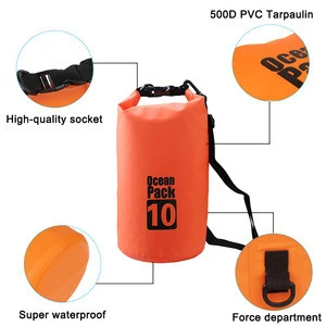 Outdoor Sports Roll Top PVC 10L Waterproof Dry Tube Bag