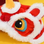 Pet hat cat New Year lion dance, fur brimmed hat, autumn and winter warm headwear