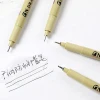Pigment Liner Ink Marker Pen 0.05 0.1 0.2 0.3 0.4 0.5 0.6 0.8 Different Tip Black Fineliner Sketching Brush Marker  Pen